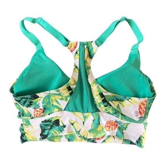 WILDFOX SWEAT Pineapple Collins Sports Bra Green Yellow White Sz Small - Picture 6 of 9